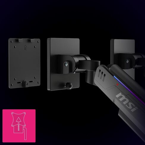 MSI MAG MT201D - أذرع حامل شاشة مزدوجة عالية التحمل، دعم 17-45 بوصة، متوافقة مع VESA، حامل زنبركي قابل للتعديل، 44 رطلاً لكل شاشة، مشبك وحلقة تثبيت، لوحة تحرير سريعة - أسود in Saudi Arabia