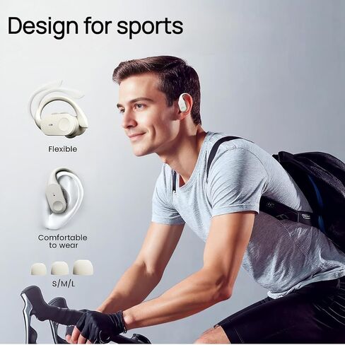 سماعات الأذن اللاسلكية سماعات Bluetooth ، بطارية 80 ساعة مع علبة الشحن ، Bluetooth 5.3 ، الأزرار المادية ، تطبيق الترجمة في الوقت الفعلي ، خطافات أذن رياضية للتشغيل/الصالة الرياضية/السفر (أسود) in Saudi Arabia
