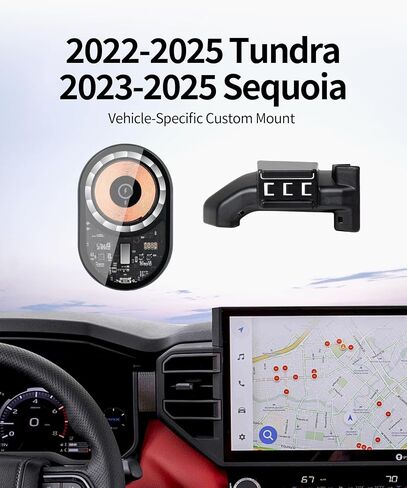 حامل هاتف السيارة اللاسلكي لشحن السيارة لعام 2022-2025 تويوتا TUNDRA 2023-2025 تويوتا سيكويا إكسسوارات الملحق in Kuwait