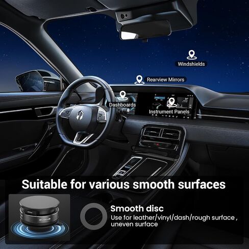 Upgraded Nano Gel Magnetic Car Phone Holder with Vacuum Suction Cup and Foldable Design for Car, Bathroom, Yoga Wall Mount, Kitchen Stand, Compatible with MagSafe and All Smartphones in Kuwait