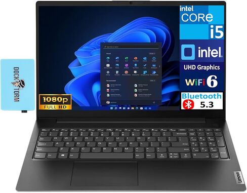 Lenovo V15 G3 Business Laptop 15.6" FHD Display, 12th Gen (Intel i5-1235U 10 Cores (Beat i7-1195G7), 16GB DDR4, 512GB PCIe SSD, WiFi 6, RJ-45, BT 5.3, HD Webcam, Windows 11 Pro) w/USB Hub in Saudi Arabia