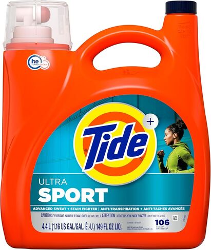 تايد بلس فيبريز فريش سبورت أودور ديفينس منظف الغسيل السائل HE Turbo Clean، رائحة منعشة نشطة، 69 أونصة سائلة (44 حمولة) - قد تختلف التعبئة in Kuwait