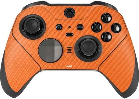 Skinit Decal Gaming Skin Compatible with Xbox Elite Wireless Controller Series 2 - Orange Carbon Fiber Specialty Texture Material Design in Saudi Arabia