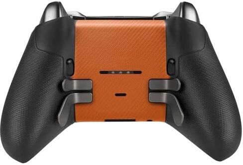 Skinit Decal Gaming Skin Compatible with Xbox Elite Wireless Controller Series 2 - Orange Carbon Fiber Specialty Texture Material Design in Saudi Arabia