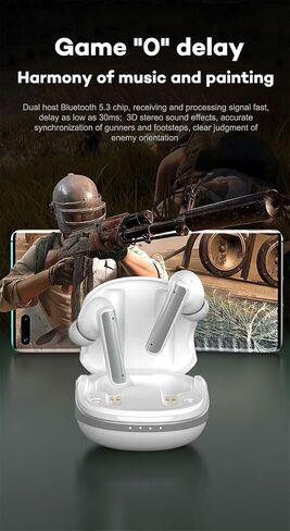 Wireless Bluetooth Earbuds – 28 Hours Playtime Active Noise Cancellin LED Display IPX7 Waterproof In-Ear Headphones with Built-In Miс Compatible with iPhone and Android for COD PUBG Fortnite in Saudi Arabia