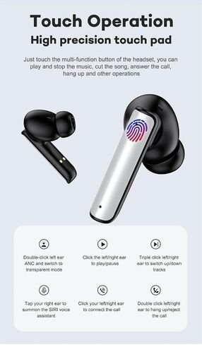 Wireless Bluetooth Earbuds – 28 Hours Playtime Active Noise Cancellin LED Display IPX7 Waterproof In-Ear Headphones with Built-In Miс Compatible with iPhone and Android for COD PUBG Fortnite in Saudi Arabia