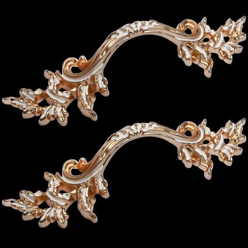 2pcs Bronze European Style Dresser Pull, 2 1/2 inch Drawer Pulls Vintage Cabinet Door Handle Antique Cabinet Pulls, French Door Handles Retro Cabinet Handles for Dresser Closet Drawer in Kuwait