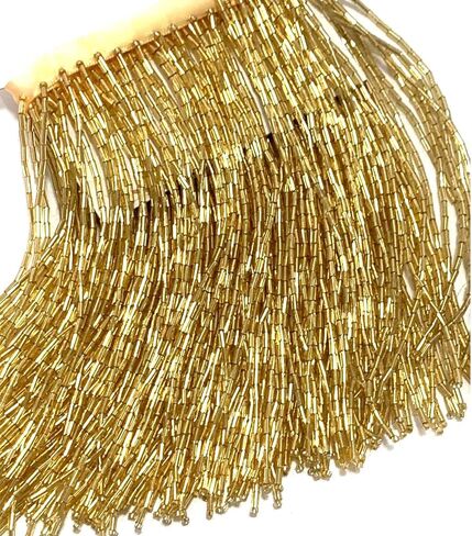 Labellezalady 4/6/8/12 بوصة واسعة فضية وذهبية وحمراء وأخضر وزجاج شامبانيا مطرز بشريط شرابة هامشية بطول 1 ياردة لتزيين الملابس المصنوعة يدويًا (ذهبي، عريض: 6 بوصات) in Kuwait