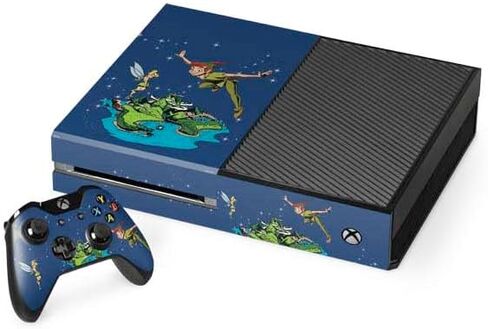 Skinit Decal Gaming Skin Compatible with Xbox One Console and Controller Bundle - Officially Licensed Disney Peter Pan and Tinker Bell in Neverland Design in Saudi Arabia