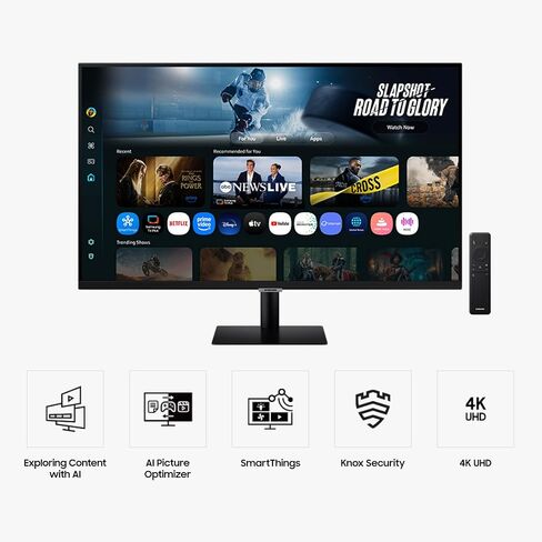 Samsung 43" Smart Monitor M7 (M70F) 4K UHD Display, Samsung Vision AI, Smart TV Apps, Gaming Hub, USB-C, HDMI and USB-A, Black, LS43FM702UNXZA, 2025 in Saudi Arabia
