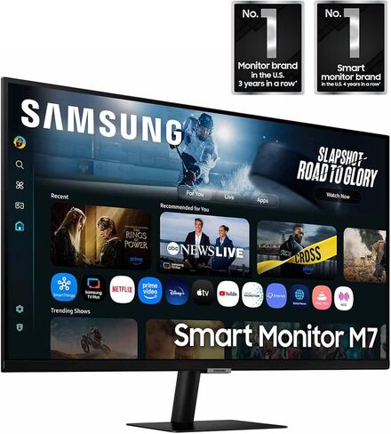 Samsung 43" Smart Monitor M7 (M70F) 4K UHD Display, Samsung Vision AI, Smart TV Apps, Gaming Hub, USB-C, HDMI and USB-A, Black, LS43FM702UNXZA, 2025 in Saudi Arabia
