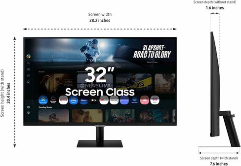 Samsung 43" Smart Monitor M7 (M70F) 4K UHD Display, Samsung Vision AI, Smart TV Apps, Gaming Hub, USB-C, HDMI and USB-A, Black, LS43FM702UNXZA, 2025 in Saudi Arabia