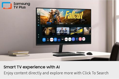 Samsung 43" Smart Monitor M7 (M70F) 4K UHD Display, Samsung Vision AI, Smart TV Apps, Gaming Hub, USB-C, HDMI and USB-A, Black, LS43FM702UNXZA, 2025 in Saudi Arabia