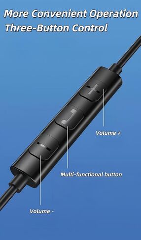 سماعات الأذن من النوع C لـ iPhone 16/15 Pro Max ، سماعات USB C سلكية مع ستيريو عزل ضوضاء الميكروفون لجهاز Galaxy S25 S24 S23 Pixel 9 8a (Black Dark) in Kuwait