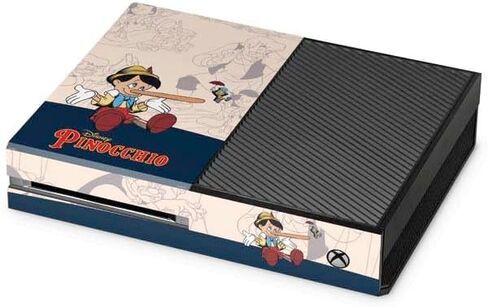Skinit Decal Gaming Skin Compatible with Xbox One Console - Officially Licensed Disney Pinocchio and Jiminy Cricket Design in Saudi Arabia