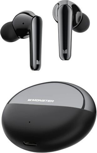 Monster N-Lite 203 Airlinks سماعات الأذن اللاسلكية ، Bluetooth 5.3 سماعات الرأس ستيريو Hifi ، سماعات أذن لاسلكية مع مكالمة واضحة عالية الدقة ، تشغيل 30 ساعة ، التحكم في اللمس ، شحن Type-C ، IPX6 مقاوم للماء في الأذن. in Saudi Arabia