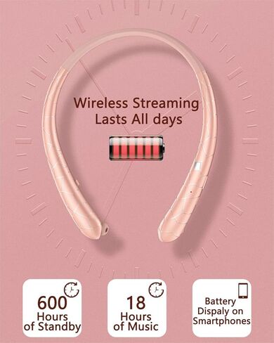 سماعات الرأس Bluetooth الرقبة ، سماعات الرأس القابلة للسحب و IPX5 مقاوم للبلصات ، وسماعات العنق ، مكالمات تنبيه الاهتزاز مع إلغاء ضوضاء الاستريو للرياضة/الأعمال in Kuwait
