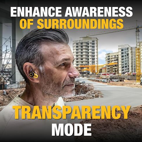 DEWALT HUKED DUGY PLUETOOTH POCENTITE PRO X2 ANC TRUE WIRELESS LOTERSIONDS ، وضواحي فعالة لإلغاء سماعات الأذن العمل ، وعناصر التحكم في الاتصال الهاتفي ، ووقت تشغيل 10 ساعات (40+ W/CASE) ، 4 أوضاع EQ ، IP54 in Kuwait