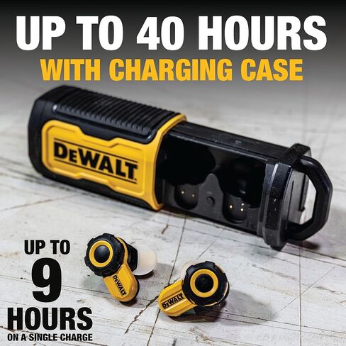 DEWALT HUKED DUGY PLUETOOTH POCENTITE PRO X2 ANC TRUE WIRELESS LOTERSIONDS ، وضواحي فعالة لإلغاء سماعات الأذن العمل ، وعناصر التحكم في الاتصال الهاتفي ، ووقت تشغيل 10 ساعات (40+ W/CASE) ، 4 أوضاع EQ ، IP54 in Kuwait