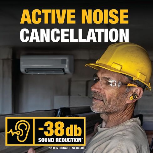DEWALT HUKED DUGY PLUETOOTH POCENTITE PRO X2 ANC TRUE WIRELESS LOTERSIONDS ، وضواحي فعالة لإلغاء سماعات الأذن العمل ، وعناصر التحكم في الاتصال الهاتفي ، ووقت تشغيل 10 ساعات (40+ W/CASE) ، 4 أوضاع EQ ، IP54 in Kuwait