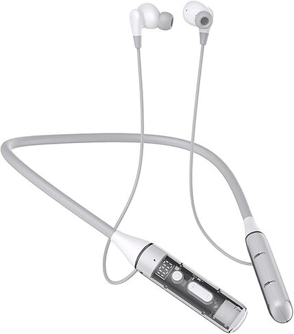 Neckband Bluetooth Headphones 100H Playtime Deep Bass Earphones Bluetooth 6.0 Headset Card-Inserting LED Display Wireless Stereo Neckband Earbuds with Microphone for Sports/Workout/Office (Black) in Kuwait