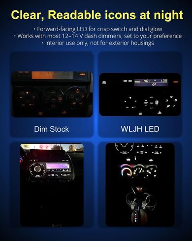 WLJH 10x White T3 Neo Wedge Led 3030 SMD Chip 8mm Base Car Dash Instrument على مدار الساعة ضوء فحص المحرك ناقل الحركة HVAC AC سخان التحكم في المناخ مصابيح التبديل إشارة استبدال لمبة in Kuwait