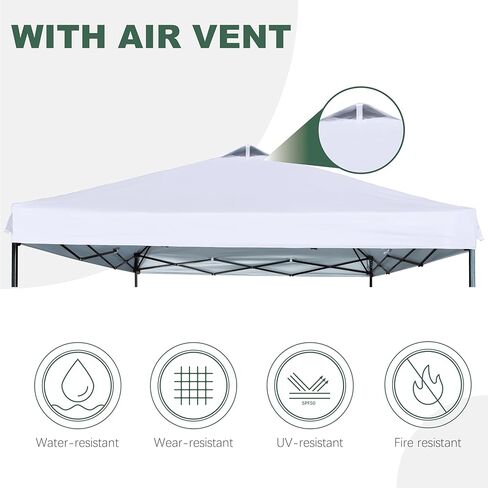 SCOCANOPY Replacement Top with Air Vent for 10x10 Canopy Frame, Canopy Cover ONLY, (Beige) in Kuwait