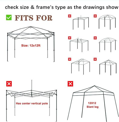 SCOCANOPY Replacement Top with Air Vent for 10x10 Canopy Frame, Canopy Cover ONLY, (Beige) in Kuwait
