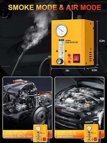 Automotive Smoke Machine Leak Detector, EVAP Smoke Machine Leak Tester for All 12V DC Vehicles in Vacuum，Fuel Diagnostic Pipe System, Leak Detection with Built-in Air Pump in Saudi Arabia
