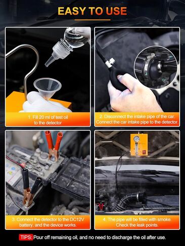 Automotive Smoke Machine Leak Detector, EVAP Smoke Machine Leak Tester for All 12V DC Vehicles in Vacuum，Fuel Diagnostic Pipe System, Leak Detection with Built-in Air Pump in Saudi Arabia