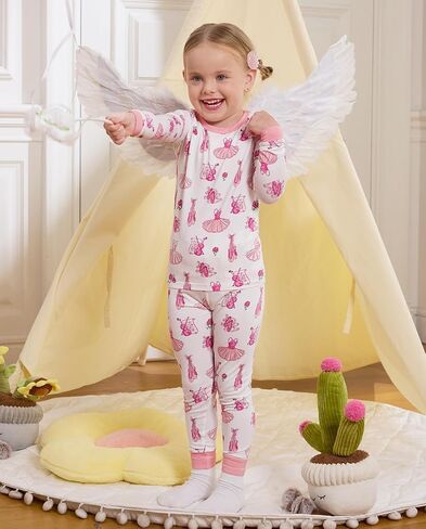 Bamboo Baby Boys Girls Pajama Sets 2-8Y Toddler Kids Softness Two Piece Long-Sleeve Snug fit Sleepwear Pjs Blue Bunny in Kuwait