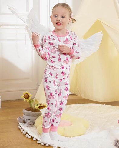 Bamboo Baby Boys Girls Pajama Sets 2-8Y Toddler Kids Softness Two Piece Long-Sleeve Snug fit Sleepwear Pjs Blue Bunny in Kuwait