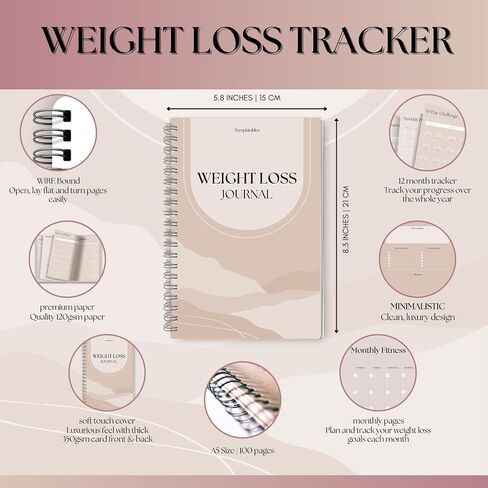 12 Week Weight Loss Journal - A5 Rainbow, Includes Pounds Lost & Body Measurements Tracker, Fitness Planner, Goals and Reflections Sections, 150 Pages in Saudi Arabia