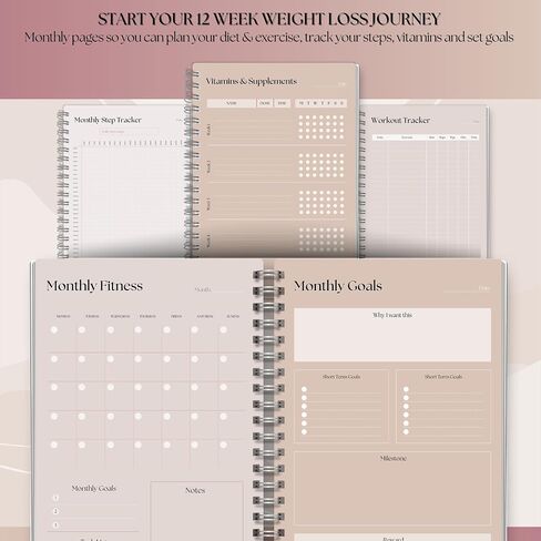 12 Week Weight Loss Journal - A5 Rainbow, Includes Pounds Lost & Body Measurements Tracker, Fitness Planner, Goals and Reflections Sections, 150 Pages in Saudi Arabia
