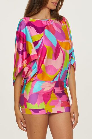 Trina Turk Lilleth Swim Dress, Casual, Boat Neck, Floral Print, Beach Cover Ups for Women in Saudi Arabia