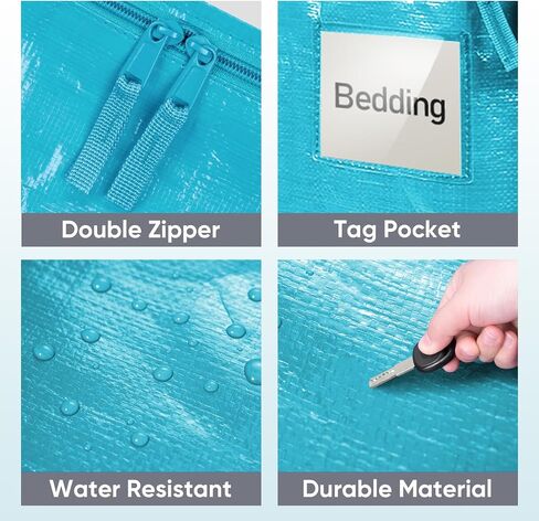 TICONN 2 Pack Extra Large Moving Bags with Zippers & Carrying Handles, Heavy-Duty Storage Tote Moving Boxes for Space Saving in Kuwait