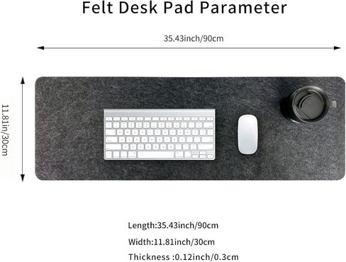 Felt Desk Mat | Computer Mat for Desk(36x12Inches) | Large Felt Mouse Pad and Keyboard Mat | Desk Protector for Office | Dark Gray in Saudi Arabia