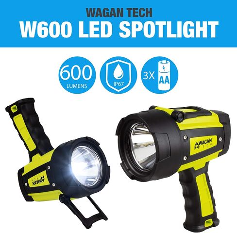 Wagan EL4322 Brite-Nite WR600 USB مصباح LED محمول قابل لإعادة الشحن 600 لومن أضواء LED 3 أوضاع إضاءة 7 أوضاع معلقة حامل مقاوم للماء للقوارب البحرية والتخييم ومزرعة الريف هدية in Kuwait