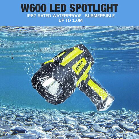Wagan EL4322 Brite-Nite WR600 USB مصباح LED محمول قابل لإعادة الشحن 600 لومن أضواء LED 3 أوضاع إضاءة 7 أوضاع معلقة حامل مقاوم للماء للقوارب البحرية والتخييم ومزرعة الريف هدية in Kuwait