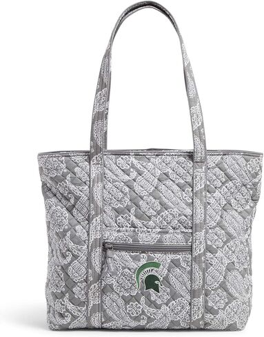 Vera Bradley Cotton Collegiate Vera Tote Bag (Multiple Teams Available), Cardinal/White Rain Garden with University of South Carolina in Saudi Arabia