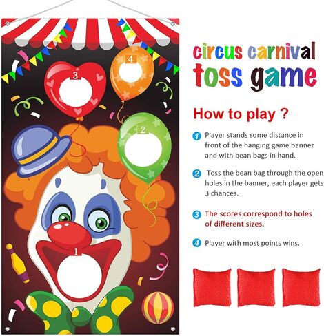 Carnival Toss Games with 3 Bean Bag, Fun Carnival Game for Kids and Adults in Carnival Party Activities, Great Carnival Decorations and Suppliers (Circus Animal) in Saudi Arabia