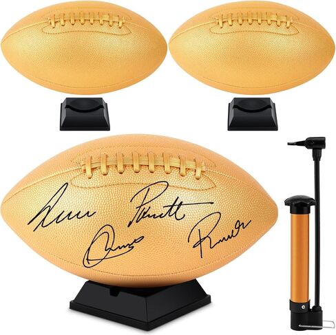 8 Pcs Autograph Football Set Size 9 Size 3 Size 1 Football with 8 Acrylic Stand 2 Panel Blank Signature Football for Trophy High School College Coach Gift Anniversary Birthday Graduation in Saudi Arabia