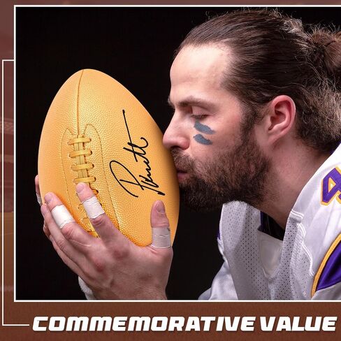 8 Pcs Autograph Football Set Size 9 Size 3 Size 1 Football with 8 Acrylic Stand 2 Panel Blank Signature Football for Trophy High School College Coach Gift Anniversary Birthday Graduation in Saudi Arabia