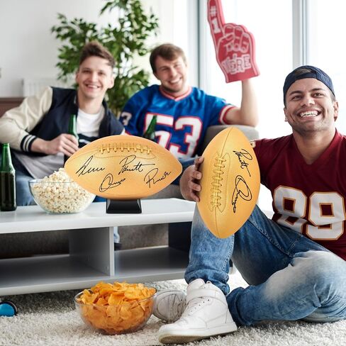 8 Pcs Autograph Football Set Size 9 Size 3 Size 1 Football with 8 Acrylic Stand 2 Panel Blank Signature Football for Trophy High School College Coach Gift Anniversary Birthday Graduation in Saudi Arabia