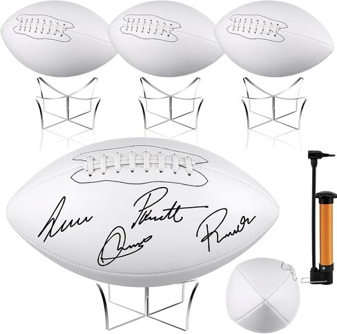 8 Pcs Autograph Football Set Size 9 Size 3 Size 1 Football with 8 Acrylic Stand 2 Panel Blank Signature Football for Trophy High School College Coach Gift Anniversary Birthday Graduation in Saudi Arabia
