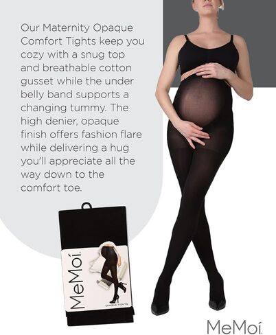 MeMoi Women's Maternity 80 Denier Opaque Support Comfort Tights in Kuwait
