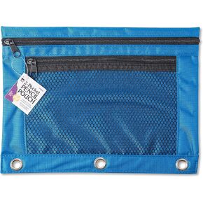 Charles Leonard Pencil Pouch for Binder with 2 Pockets, Front Mesh Pocket, Assorted Colors,Green in Kuwait