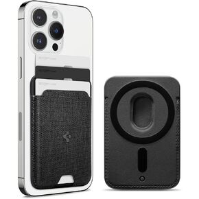 Spigen Smart Fold 2 (MagFit) Magnetic Wallet Card Holder Designed for MagSafe with Kickstand Compatible with iPhone 15, iPhone 14, iPhone 13, iPhone 12 Models - Black in Kuwait