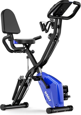 دراجة تمارين ثابتة 4 في 1 قابلة للطي للمنزل مع مستشعر نبض و16 مستوى مغناطيسي قابل للتعديل، دراجة استقامية للتمارين الرياضية مع حزام مقاومة للذراع والساق لكبار السن من ووتور in Kuwait