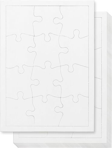 8 Blank Jigsaw Puzzles with Envelopes – 5.5 x 8 Inch, 28 Pieces Each – DYI Party invites, Perfect for Decorating, Kids' Activities, Arts & Crafts or Party Favors in Kuwait
